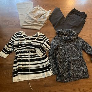 Maternity Fall/Winter Bundle: 5 Sweaters, 5 Pants, 1 Dress